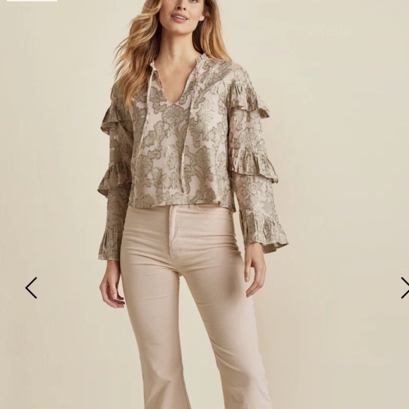 Shimmer tiered Sleeve top - NWT!! Blush Color- Size 12 - GORGEOUS!!! - Picture 3 of 4